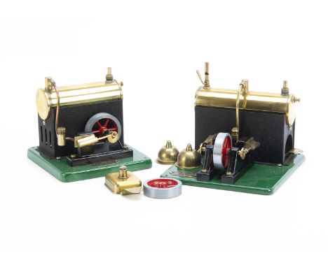 Two restored Stationary Steam Engines by Signalling Equipment Ltd,  a Model 1540 with single oscillating cylinder mounted hor