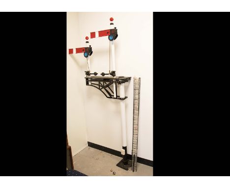 A 2-doll Round-post GWR-style ¼-scale 'Scaleway' Bracket Signal, to the original Nemeth Engineering design, both 'Home' arms,