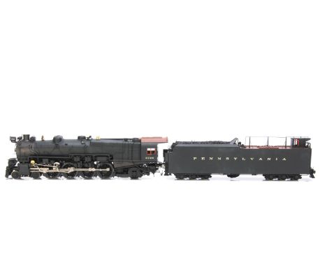 A Gauge 1 finescale American Pennsylvania RR 4-8-2 Locomotive and Tender by 'M I A Locomotive Production', the case and loco 