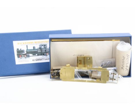 A part-constructed 0 Scale (Narrow-Gauge on 16.5mm track) Beyer-Garratt 0-4-4-0 Locomotive Kit 'K1' by Backwood Miniatures, r