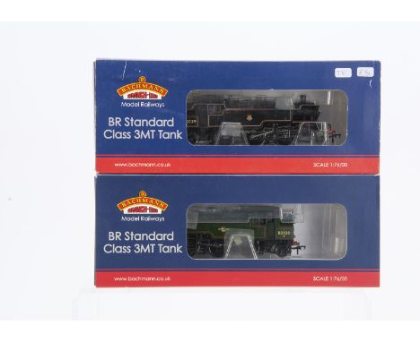Bachmann OO Gauge Steam Tank Locomotives, two boxed BR Class 3MT examples, 31-976A 62030 in green livery and 31-975 82029 in 