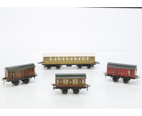Hornby 0 Gauge Coaching Stock, a Hornby No 2 LNER lithographed 'teak' 1st/3rd corridor coach, G, windows mostly bright with a