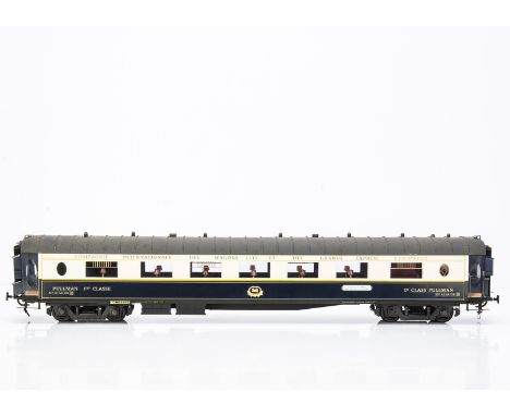 A Finescale Gauge 1 CIWL (Wagons-Lits) 1st class Parlour Car by J&amp;M Models for Fulgurex,  Model No. 60/79, in CIWL blue/i