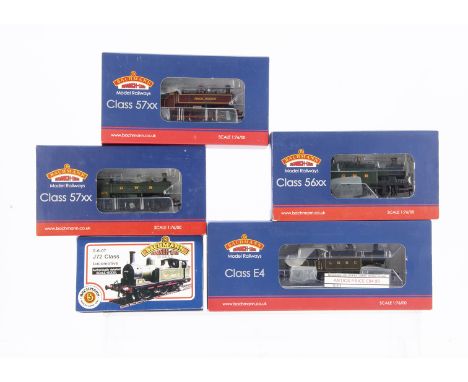 Bachmann OO Gauge Steam Locomotives, five boxed examples 32-217 Class 57xx L89 London Transport in maroon livery, 35-075 Clas