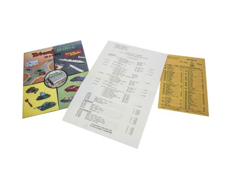 1961 Tri-ang Minic Models Catalogue with Dutch Lines Bros (Holland) Price Lists, including introduction to Minic Motorways, T