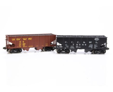 Two Gauge 1 finescale American 2-bay Coal Hopper Wagons by Samhongsa (Korea) for Eastern Railways, both Limited Edition model