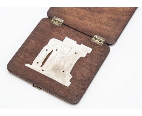 Nineteenth Century Engineers Western Australia Track Template Section Set, mahogany cased nickel silver half scale three piec