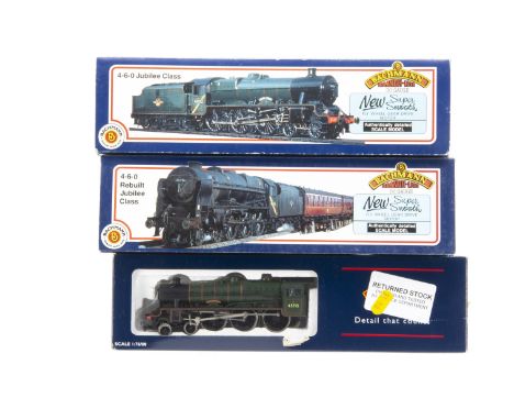 Bachmann OO Gauge Steam Locomotives and Tenders, three boxed BR examples Jubilee Class 31-151 45552 Silver Jubilee and 45715 
