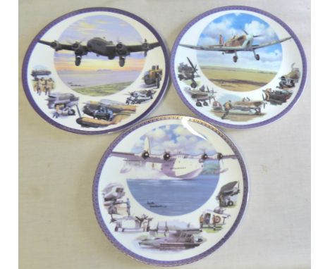 Plates - Royal Worcester Plates RAF-Limited Edition - includes Coastal Command No.340-Fighter Command No.2970-Bomber Command 