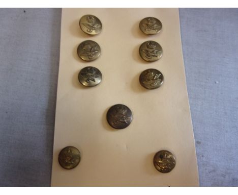British WWII RAF Epaulette buttons (9) brass, small.
