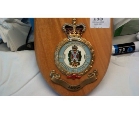 British Army Air Corps 655 Squadron wooden plaque. 