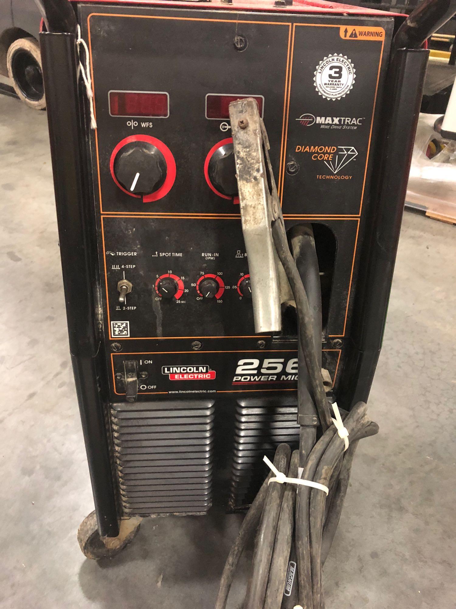 LINCOLN ELECTRIC POWER MIG 256 WELDER WITH TANK