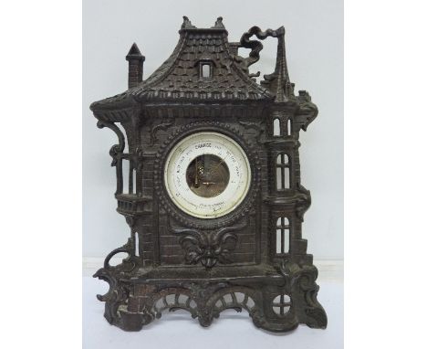 A German cast metal framed barometer