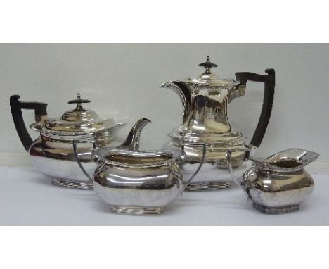 A Walker & Hall four piece plated tea service
