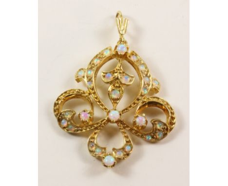 Gold-plated opal pendant   Condition Report   Click here for further images, condition, auction times & delivery costs