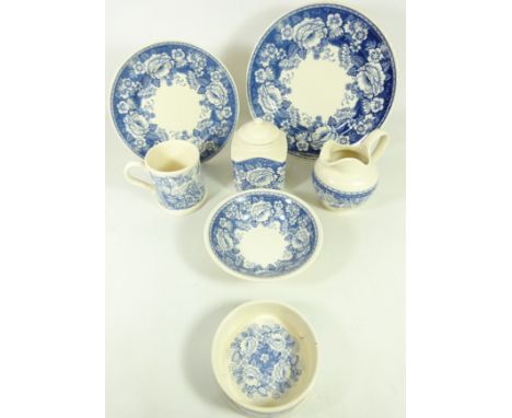 Masons Blue and White ceramics; Tea Caddy, Milk Jug, dinner plate, side plate etc    Condition Report   Click here for furthe