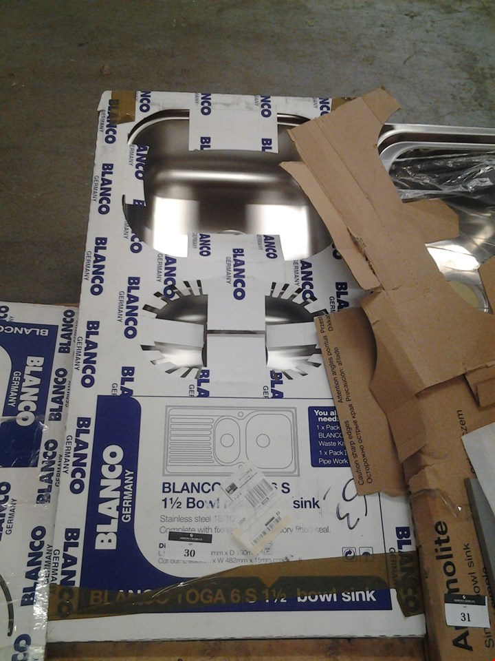 Lot 30 - BLANCO 1.5 BOWL SINK RRP £136.00