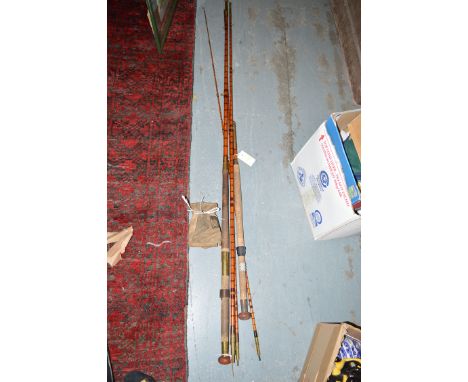 Hardy's of Alnwick - a Hardy's vintage "W" fitting five-piece split cane salmon fly fishing rod with patent steel centre, no.