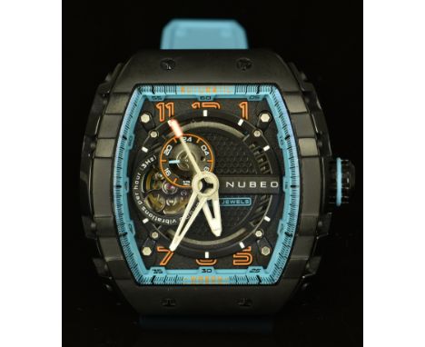 Nubeo Spacecraft Magellan Deep Sky gentleman's automatic wristwatch ref. NB-6047-03 with luminous hands and hour markers, bla