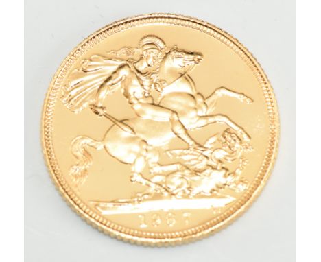 1987 Elizabeth II proof gold full sovereign