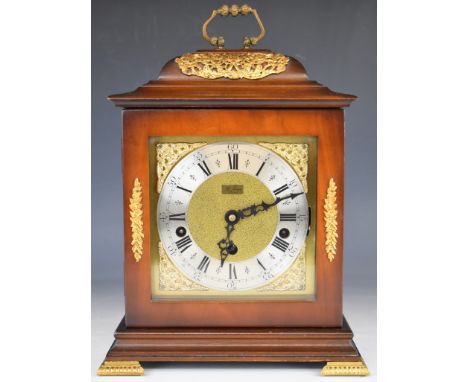 St James London three train bracket or mantel clock with gilt metal mounts, the German movement striking on a series of gongs