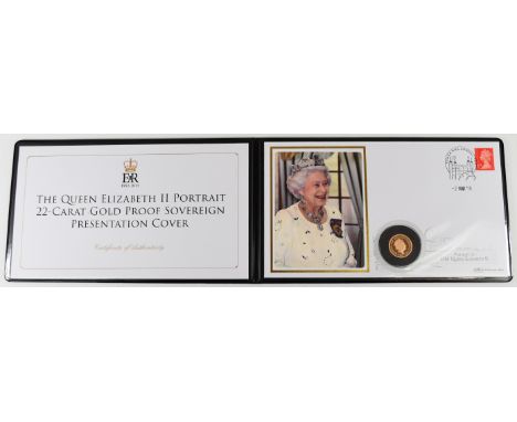 Benham limited edition (of 199) 2015 Elizabeth II proof gold full sovereign coin cover, with certificate
