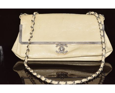 Chanel patent leather frame bag with signature CC clasp, 2006, with dust bag