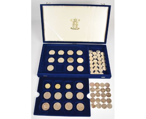 Modern collectable coins comprising twenty crowns and &pound;5 pieces, three 1986 &pound;2 coins and forty five 50 pence coin