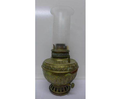 An oil lamp, marked made in U.S.A., 48cm