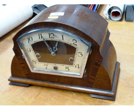 WOODEN ENFIELD CLOCK CO. 3 HOLE MANTLE CLOCK 8" X 12" X 6"