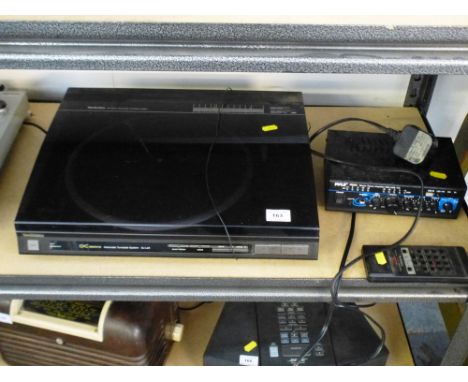 TECHNICS DC/SERVO AUTOMATIC TURNTABLE SYSTEM AND PYLE PTAU45 POWER AMPLIFIER