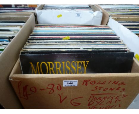 BOX OF APPROX 60 12" RECORDS INCLUDING MORRISSEY, THE ROLLING STONES, THE WHO ETC