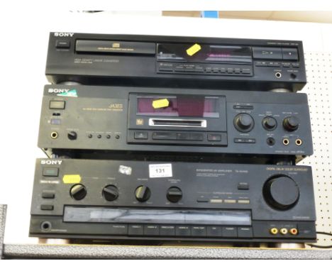 SONY CD PLAYER CDP-397, SONY MINI DISC DECK MDS-JA3ES AND SONY INTEGRATED AV AMPLIFIER TA-AV490