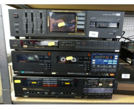SANSUI INTEGRATED STEREO AMPLIFIER A-500, SANSUI DIGITAL SYNTHESIZER TUNER TU-D33XL, SANSUI COMPU-SYNCHRO DOUBLE CASSETTE DEC