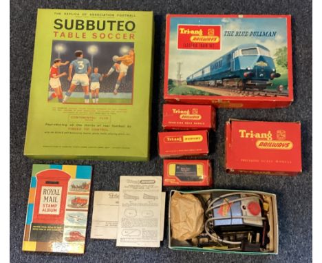 A Tri-ang 'The Blue Pullman' 00 gauge electric train set together with a Subbuteo table soccer game etc. Est. £30 - £50.