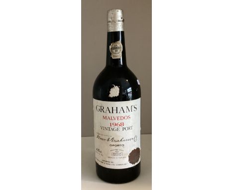 A 75cl bottle of Graham's Malvedos 1968 Vintage Port. 