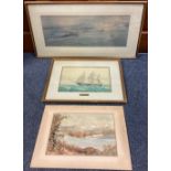 FRANK WATSON WOOD: (British, 1862 - 1953): Two framed and glazed watercolours.