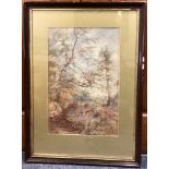 ARTHUR W. PERRY: (British, fl. 1908 - 1939): A framed and glazed watercolour depicting cattle.