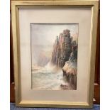 EYRES SIMMONS: (British, 1872 - 1955): A framed watercolour entitled 'Mill By The Sea'.