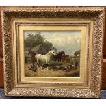 JOHN FREDERICK HERRING JUNIOR (British, 1815 -1907): A gilt framed and glazed oil on canvas.