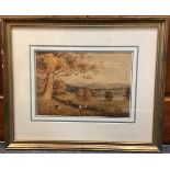 JOHN JAMES WILSON: (British, 1818 - 1875): A gilt framed and glazed watercolour.