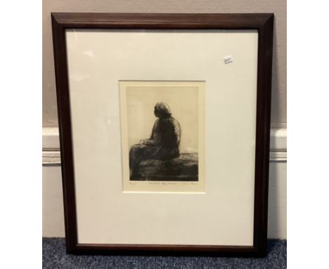 CELIA PAUL: (British, b. 1959): A framed and glazed Limited Edition etching entitled 'Mother - Backview' depicting a woman se