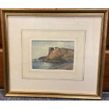 ARTHUR W. PERRY: (British, 1908 - 1938): A framed and glazed watercolour depicting a coastal scene..