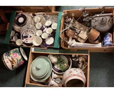 A good decorative tea service together with copper kettle etc. Est. £20 - £30.