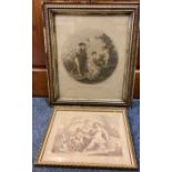 AFTER BARTOLUZZI: Two gilt framed and glazed prints depicting women and children.