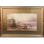WILLIAM COOK: (British, 1830 - 1890): A framed and glazed watercolour depicting the coast.