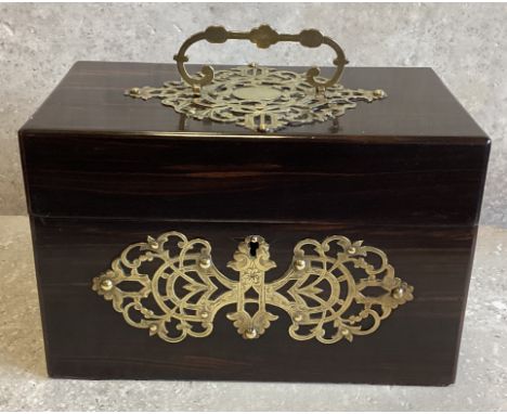 A good quality Victorian calamander hinged top tea caddy. Est. £30 - £50.