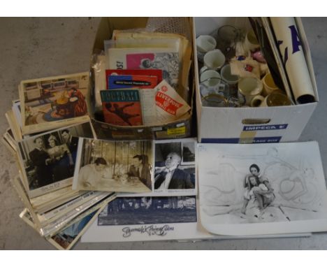 A collectors' lot comprising vintage film memorabilia to include lobby cards and photographs, a small quantity of mid-20th ce