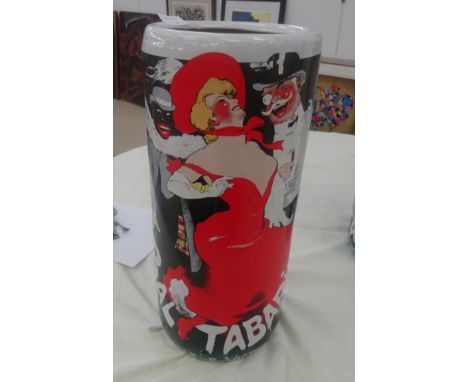 A Nouveau print style ceramic umbrella stand