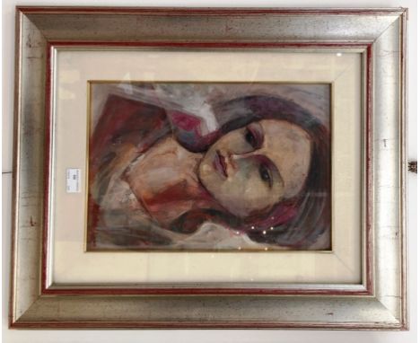 Ela Bellone (20th century): Portrait of a lady, oil on board, signed lower right